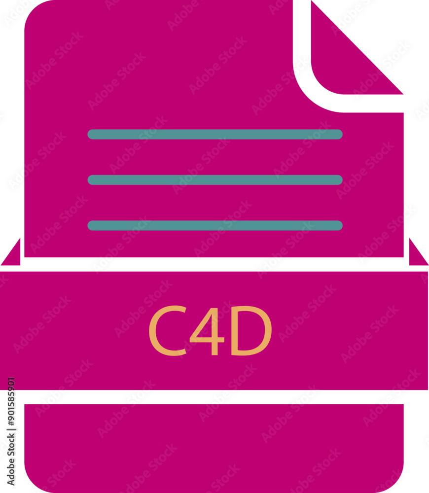 C4D File icon black color and lines C4D File icon black color and lines