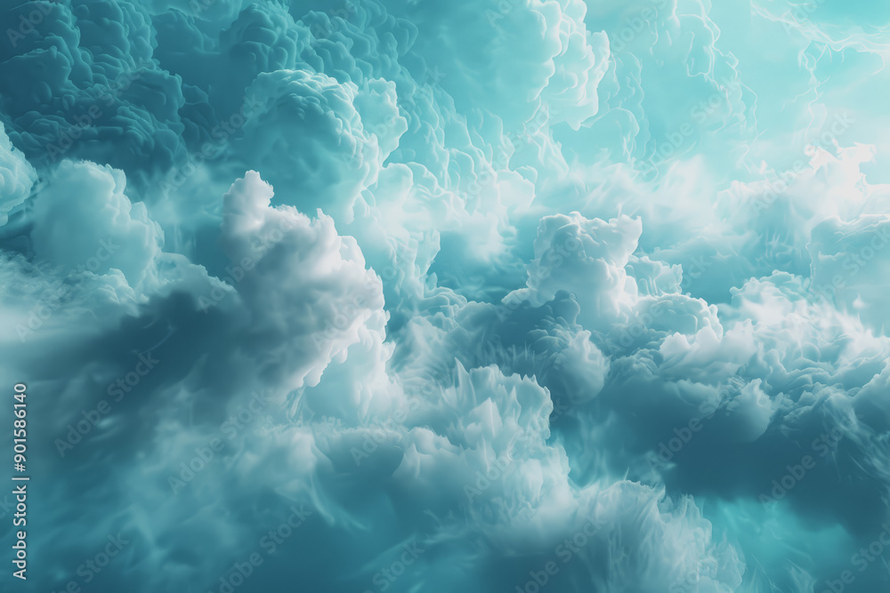 Dynamic smoke clouds are illuminated by a neon turquoise texture. like an underwater scene. Dynamic smoke clouds are illuminated by a neon turquoise texture. like an underwater scene.