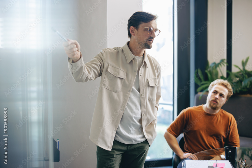 © Jacob Lund - Project manager having a discussion with his team during a meeting