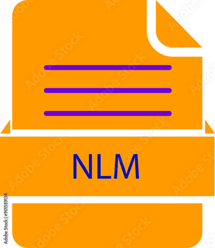 NLM File icon black color and lines photo