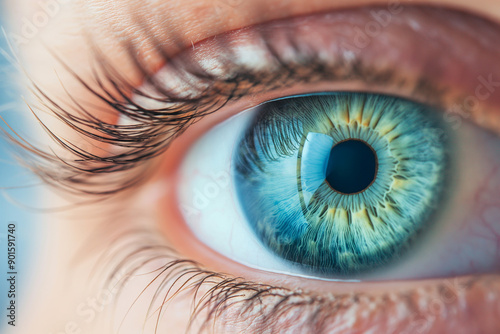 Macro photograph of the human eye. Design for medical magazines, ophthalmologists and eye health. Anti-glaucoma day