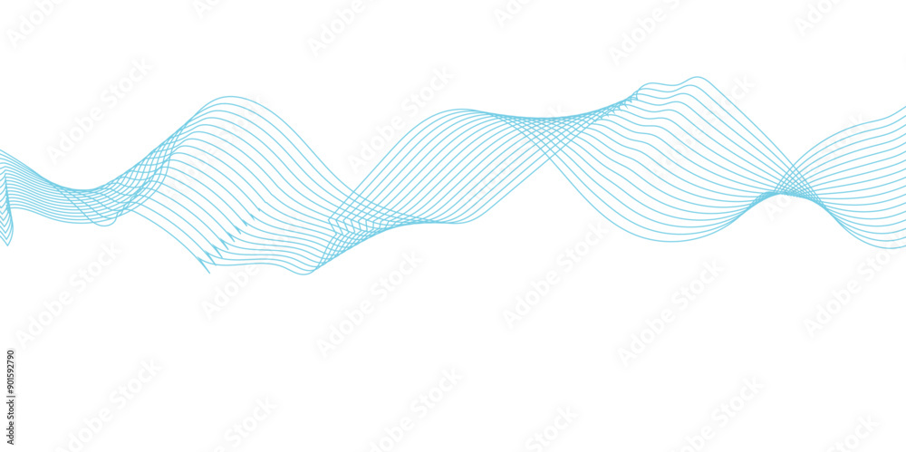 Abstract color smooth stripe dynamic wave line on a white stylized line art background. Design element technology suit for banner, poster, cover, brochure, flyer, website. vector illustration Abstract color smooth stripe dynamic wave line on a white stylized line art background. Design element technology suit for banner, poster, cover, brochure, flyer, website. vector illustration