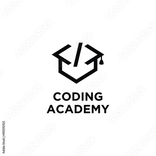 Academy coding logo icon vector