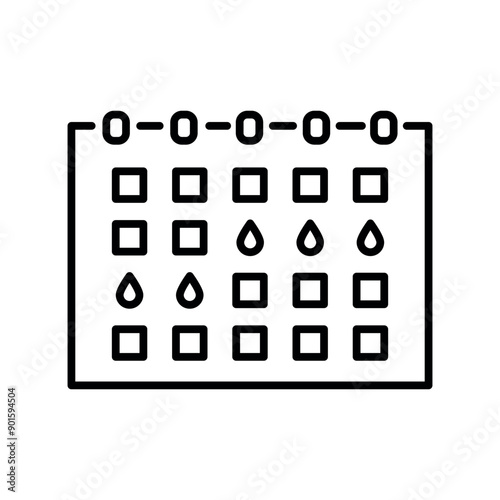 Menstrual calendar line black icon. Sign for web page, mobile app, button, logo. Vector isolated button.