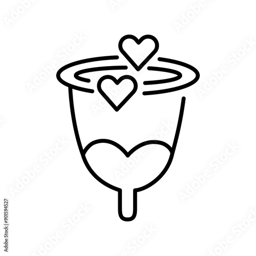 Menstrual cup line black icon. Sign for web page, mobile app, button, logo. Vector isolated button.