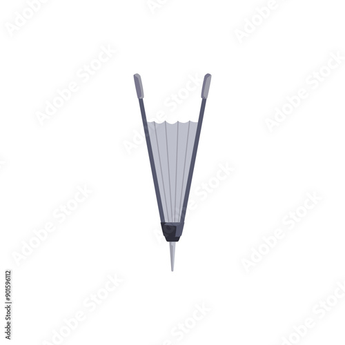 A vector illustration with a blacksmith's tool of fire bellows is shown in macro photography