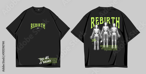 Design t shirt oversize streetwear front and back 