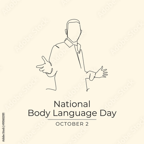 National Body Language Day vector design template good for celebration usage. National Body Language Day design. Continuous line drawing. eps 10.
