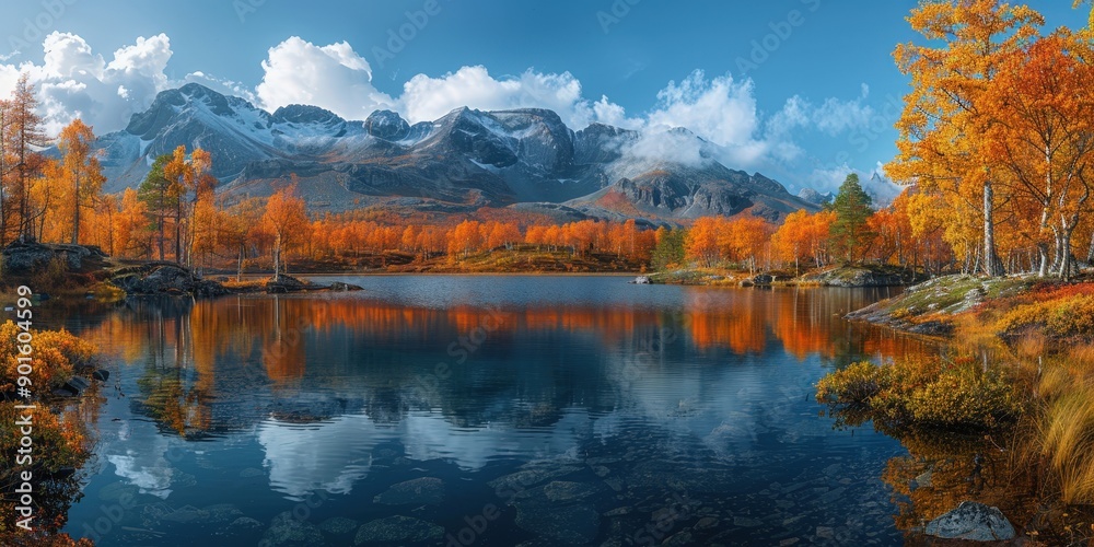 Fototapeta premium Autumnal Mountain Lake