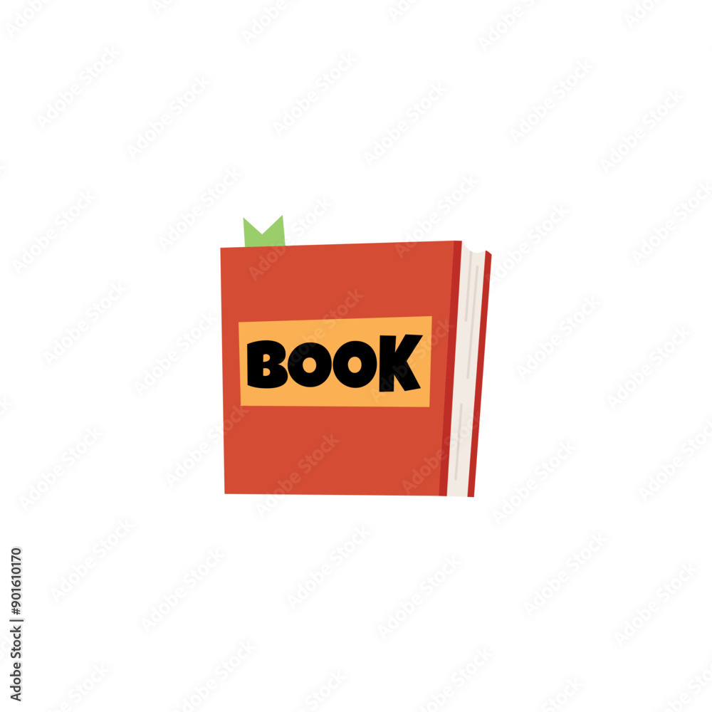 Vector illustration of a closed book with a bookmark for education. Vector illustration of a closed book with a bookmark for education.