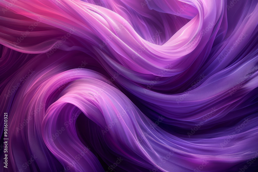 Fototapeta premium Clean and modern image of intertwining streaks that create a sense of rhythm and flow, highlighted by a vibrant purple hue,