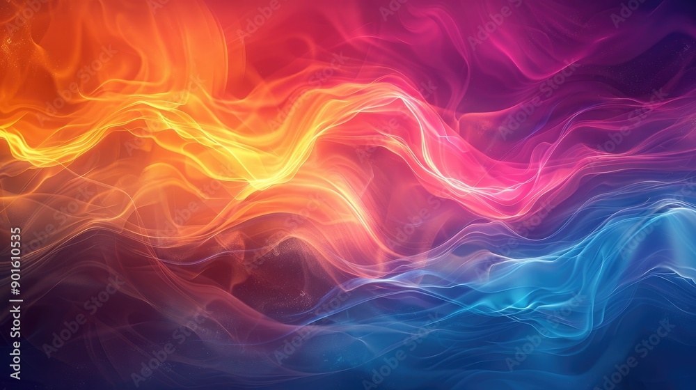 Bright, flowing motion with gradient hues Bright, flowing motion with gradient hues