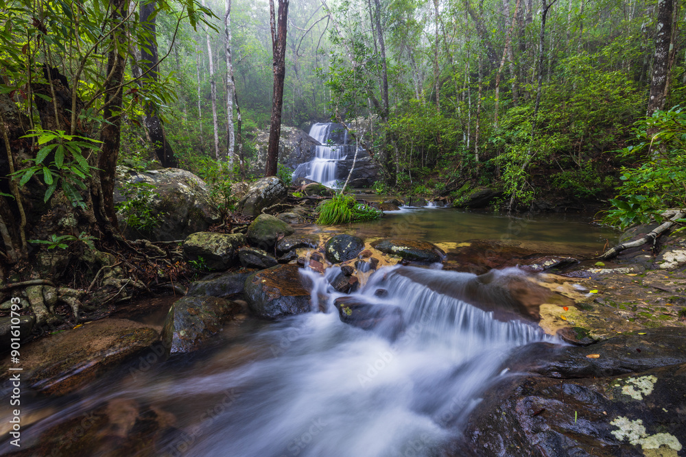 Hin sam chan waterfall, Beautiful waterfall in Phu Rua national park, Loei Province, ThaiLand. Hin sam chan waterfall, Beautiful waterfall in Phu Rua national park, Loei Province, ThaiLand.