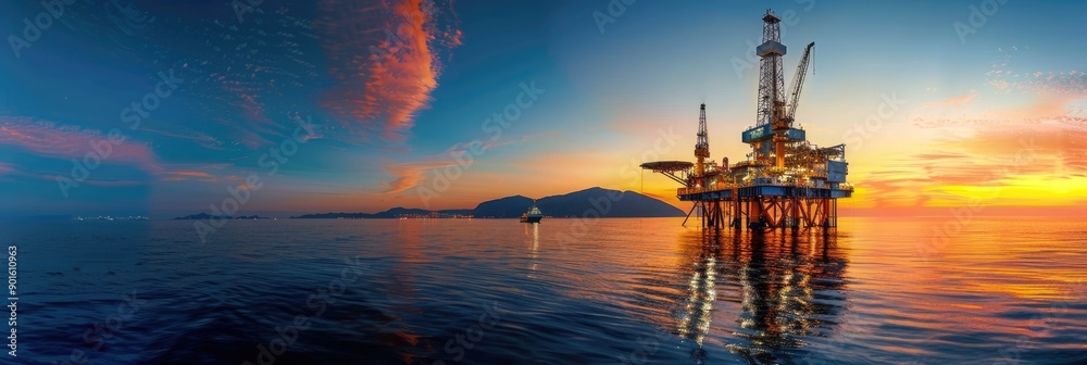 a image of a large oil rig in the middle of the ocean a image of a large oil rig in the middle of the ocean