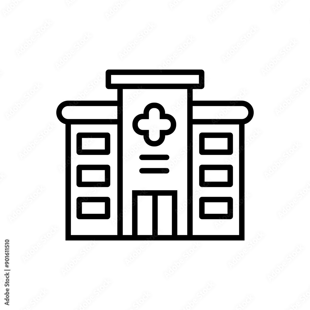 Hospital building icon vector logo
Hospital building icon vector logo