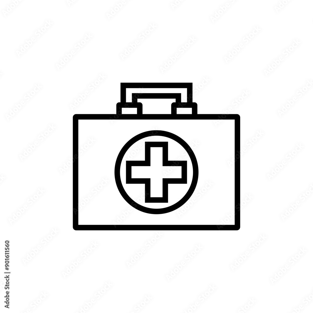 Fototapeta premium first aid kit icon. Thin, Light Regular And Bold style design isolated on white background 
