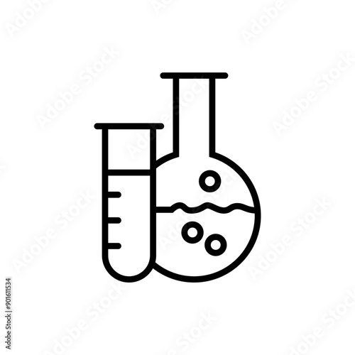 Clinical study, trials line icon set.