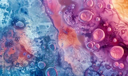 Fetal ovary: Oocyte development micrograph depicting leptotene and pachytene stages photo