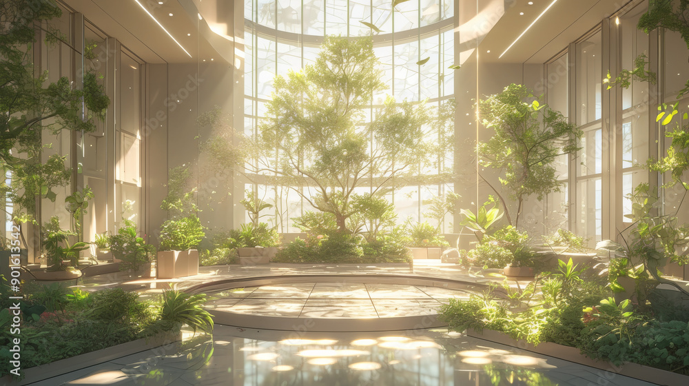 Fototapeta premium Modern office space and greening
