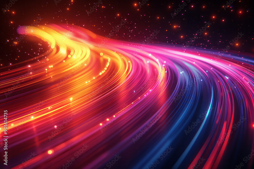 Clean image of vibrant light trails that simulate the motion of a comet streaking across a black canvas, Clean image of vibrant light trails that simulate the motion of a comet streaking across a black canvas,