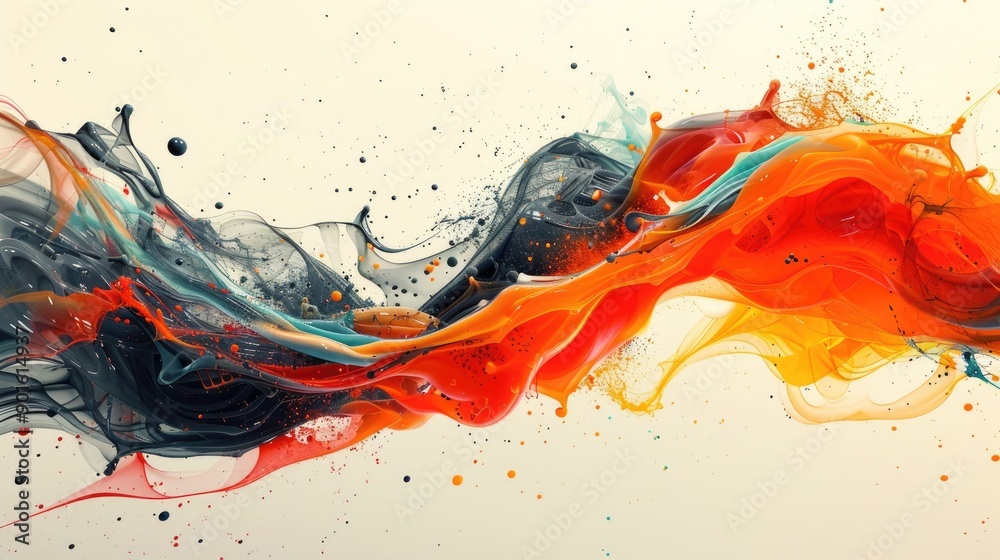 Bright, fluid motion creating abstract shapes Bright, fluid motion creating abstract shapes