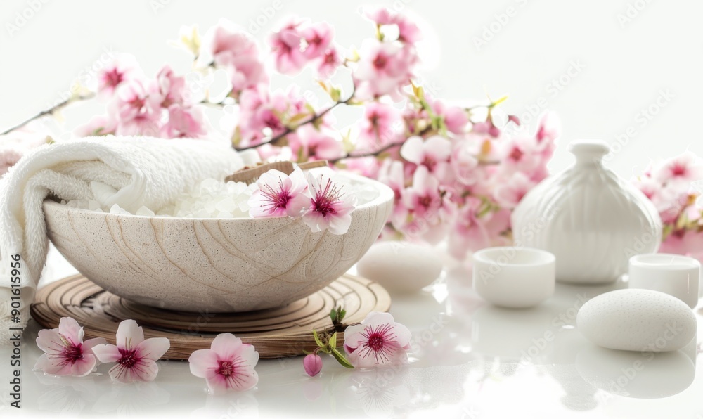 spa still liife color isolated on a white background spa still liife color isolated on a white background