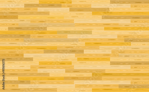 Wooden floor pattern and texture. Hardwood maple basketball court floor viewed from above. Vector  illustration EPS 10