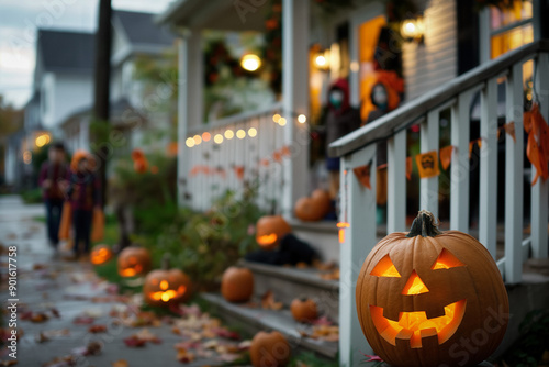 Night neighborhood halloween
