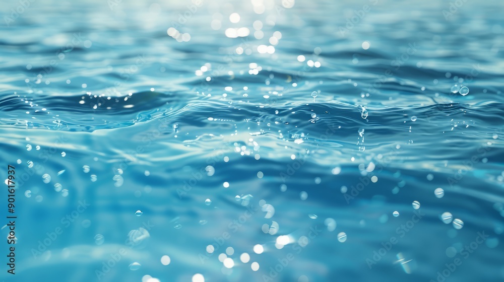 3d Blue water with ripples on the surface. 3d Blue water with ripples on the surface.