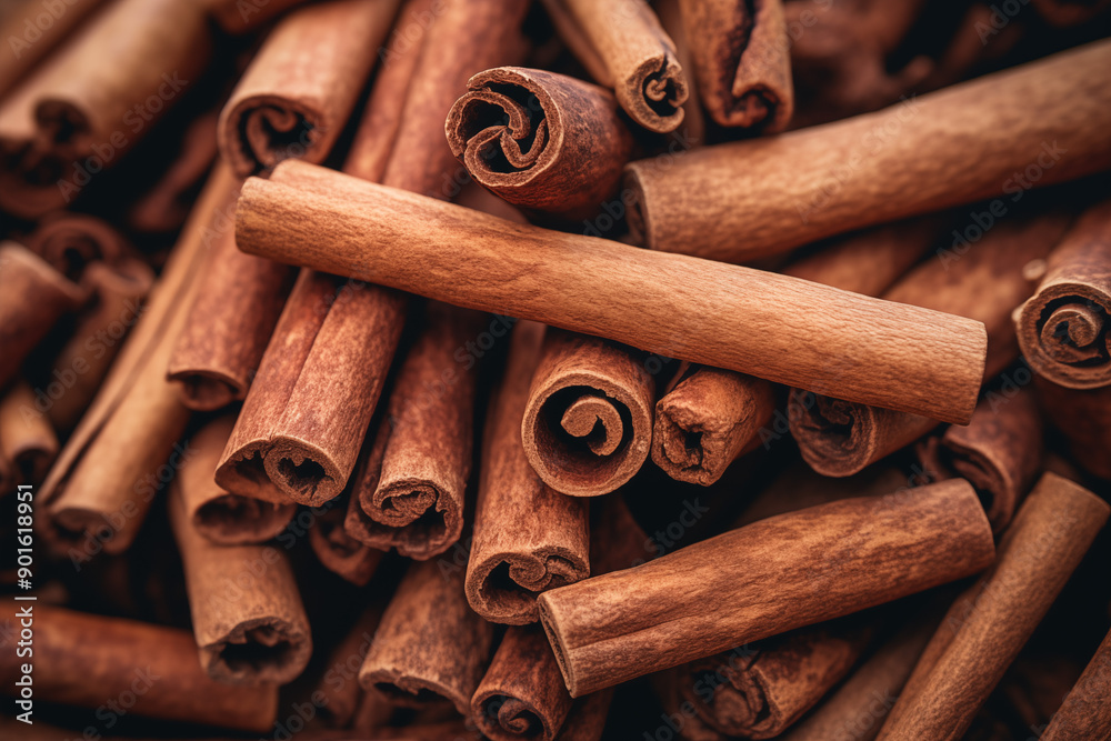 Cinnamon sticks close up. Concept for advertising a coffee shop, tea shop, spices. Cozy template, fragrant spices Cinnamon sticks close up. Concept for advertising a coffee shop, tea shop, spices. Cozy template, fragrant spices