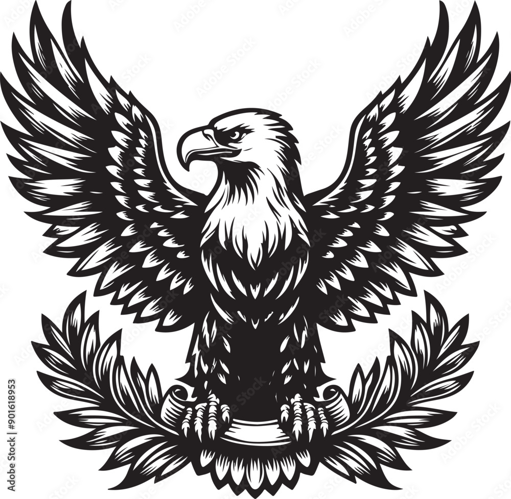 Eagle isolated on white vector illustration Eagle isolated on white vector illustration