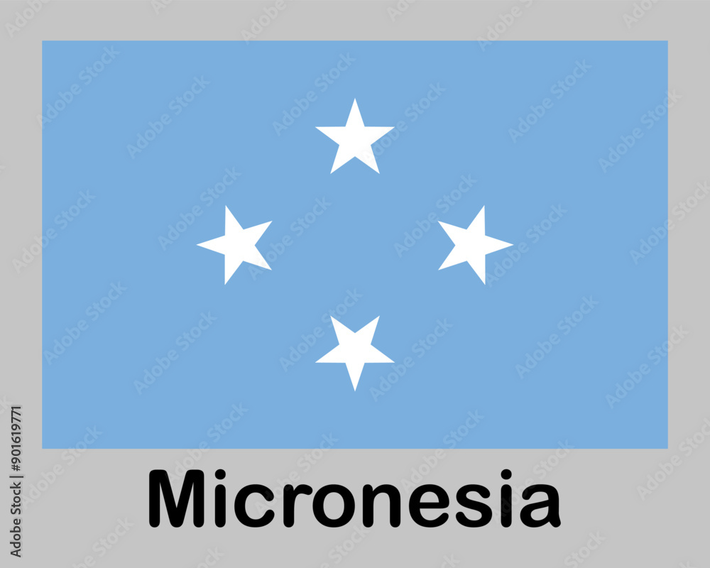 Micronesia national flag. Banner, state symbol, flagpole. Micronesia national flag. Banner, state symbol, flagpole.