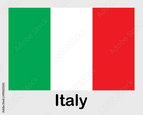 Italy national flag. Banner, state symbol, flagpole.