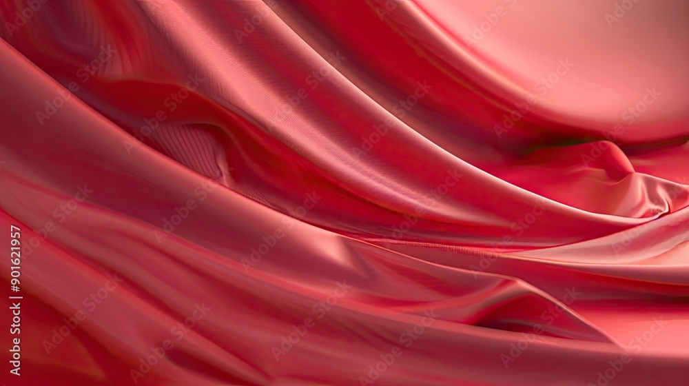 Background featuring flowing, soft cloth for upscale product presentation, luxury mockup with 3D render and copy space