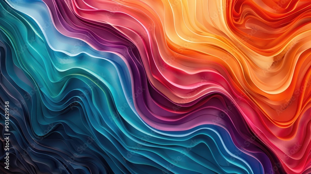 Fototapeta premium Bright, radiant lines forming abstract patterns