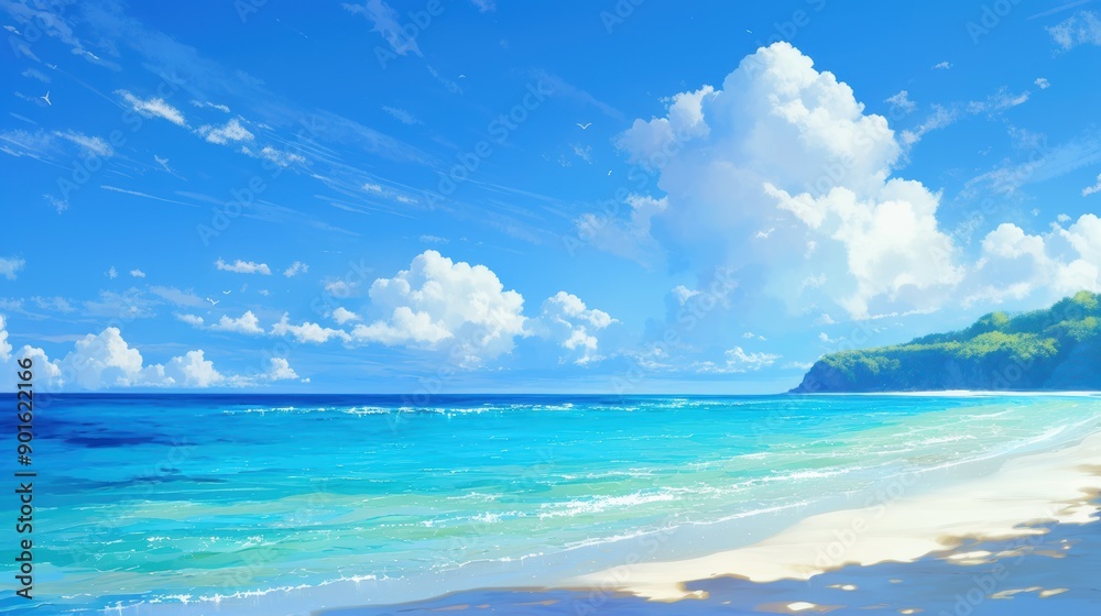 A serene beach with crystal clear water and minimal human impact A serene beach with crystal clear water and minimal human impact