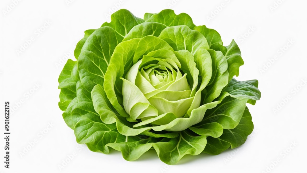 salad, lettuce leaf, isolated on white background, clipping path, isolated on a white background