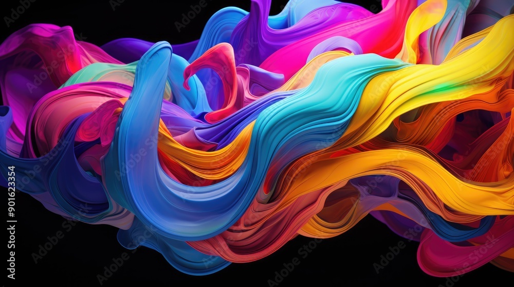 Obraz premium Colorful fluid motion creating abstract shapes