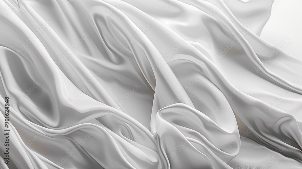 Flowing soft cloth background for elegant product presentation, high-end mockup, and clear area for promotional copy
