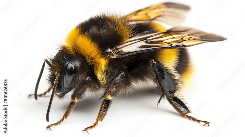 one single bumblebee on white background one single bumblebee on white background