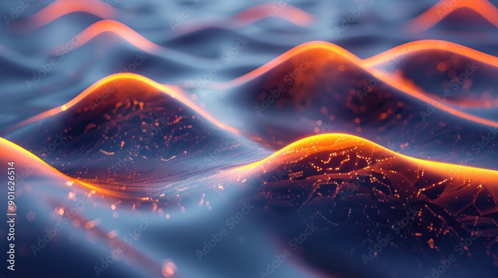 Dynamic wavy patterns with a luminous glow Dynamic wavy patterns with a luminous glow
