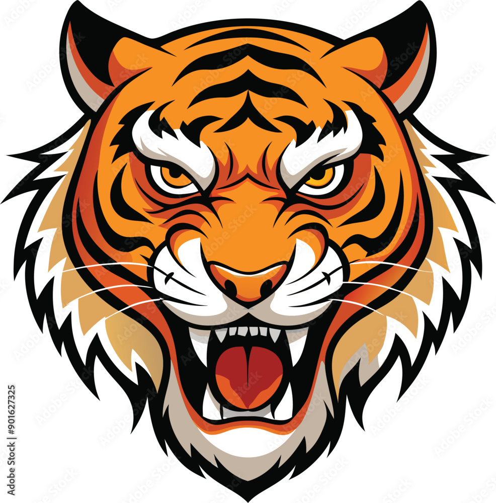 Vector Drawing of a Angry Tiger Vector Drawing of a Angry Tiger