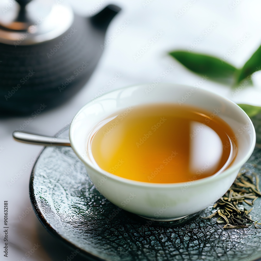 Green tea with a background of soft morning light, Green tea, Fresh start, calm Green tea with a background of soft morning light, Green tea, Fresh start, calm
