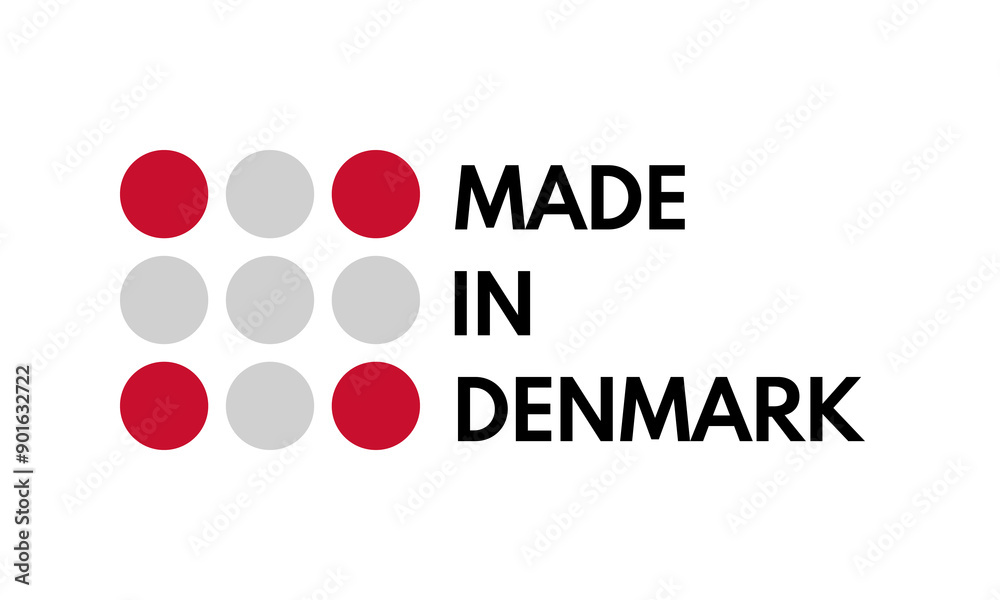made in denmark, circles vector logo on white background made in denmark, circles vector logo on white background