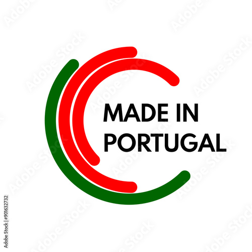 made in portugal, rounded rectangles vector logo on white background