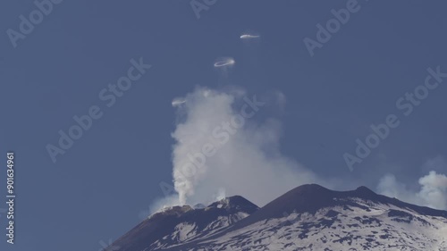 Etna Volcano Producing Smoke Rings, Sicily
