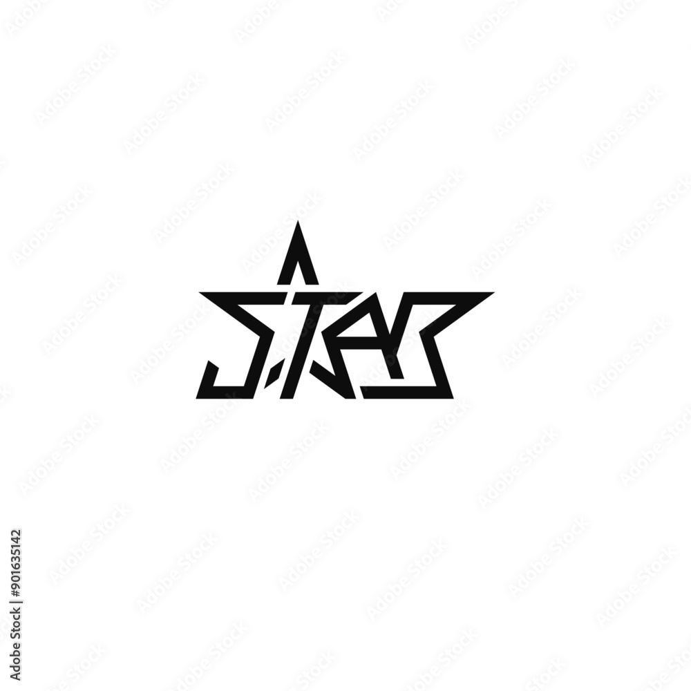 Star geometric text logo typographic design.