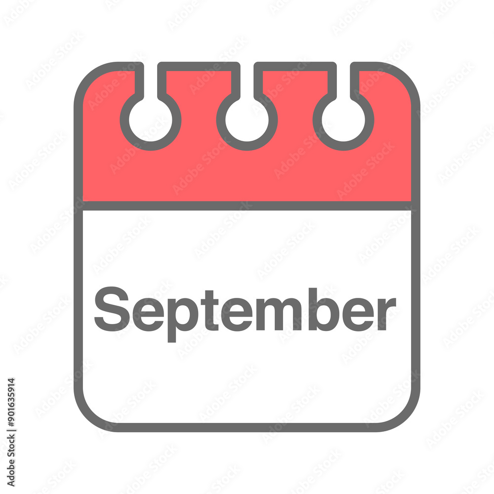 September icon vector. Daily, monthly, yearly calendar icon September icon vector. Daily, monthly, yearly calendar icon