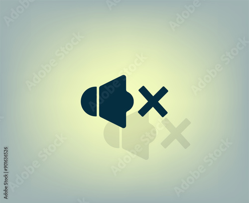Vector icon with shadow on gray background with gradient.