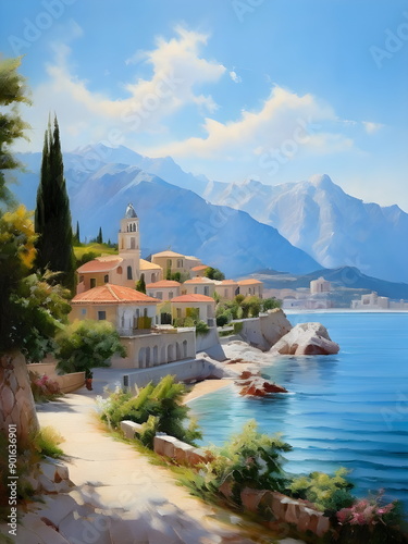 View of town in beach